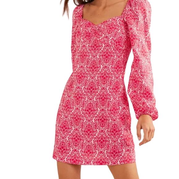 Boden|Linen Mini Shift Dress|Pop Peony/Vine Terrace|NWT|SZ 12R - Picture 1 of 10